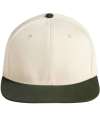 BB662 B662 Beechfield Contrast Flat Peak 6 Panel Cap Natural / Dark Olive colour image